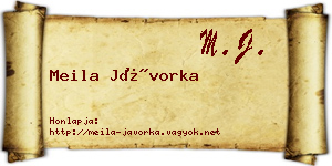 Meila Jávorka névjegykártya